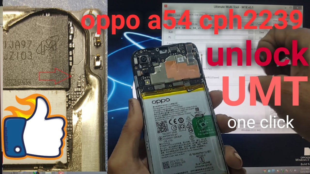 OPPO A54 (CPH2239) Pin Pattern Unlock Latest Security 2022-23 With UMT