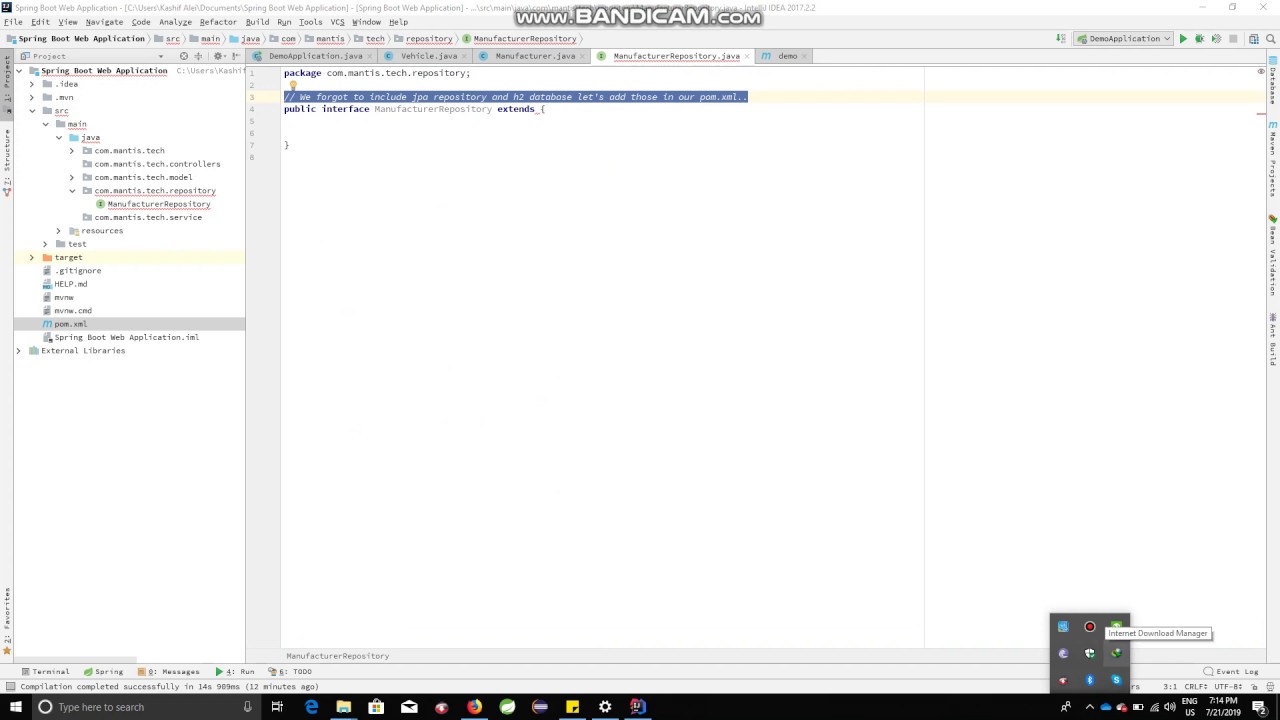 Spring boot tutorial 02 - Adding JPA and H2 repository - YouTube