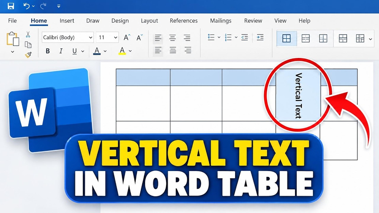 How to Write Vertical Text in MS Word Table Easy Method - YouTube
