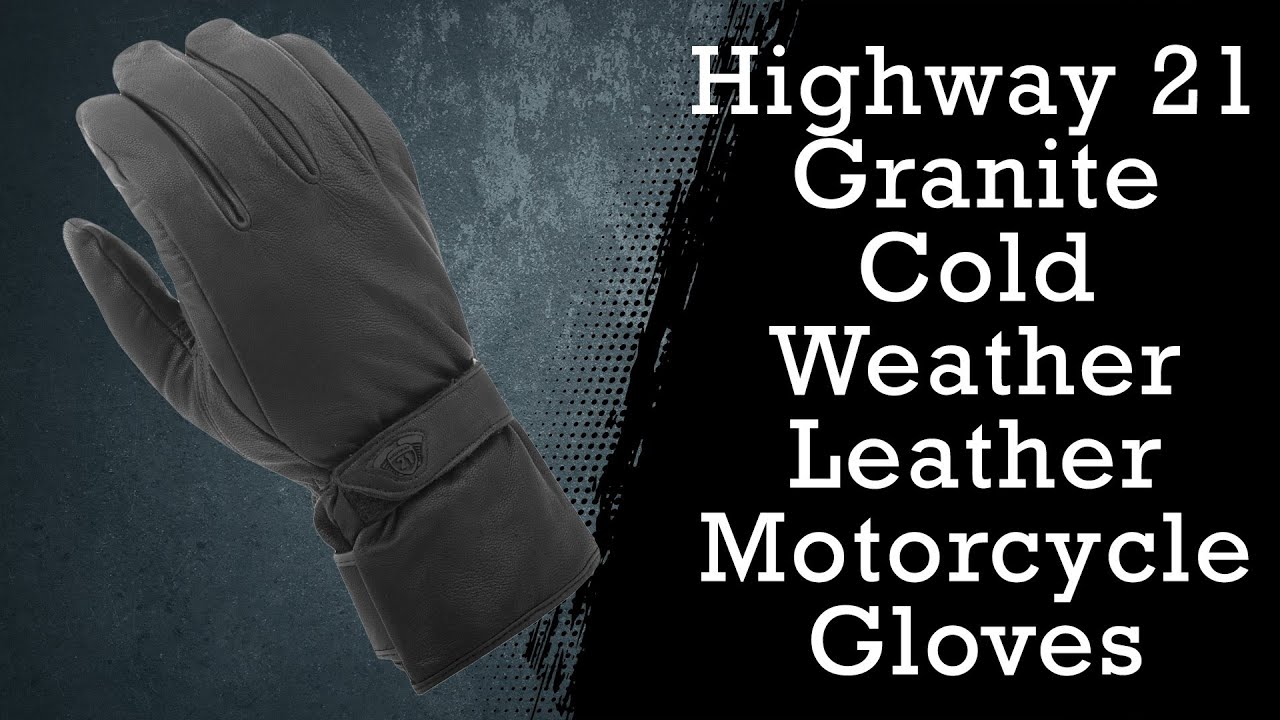 Highway 21 Granite Cold Weather Leather Motorcycle Gloves YouTube