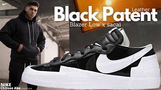 Blazer Low x sacai Black Patent Leather|Nike Blazer Low x sacai