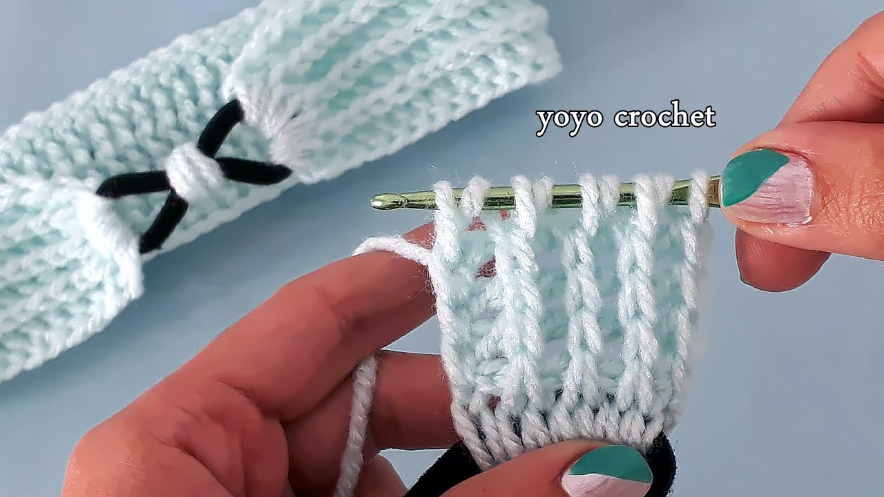 كروشية تونسى : كروشية بندانة / ربطة شعر مميزة !!! سهلة وسريعة - Crochet a  Headband!!! #يويو_كروشية - YouTube