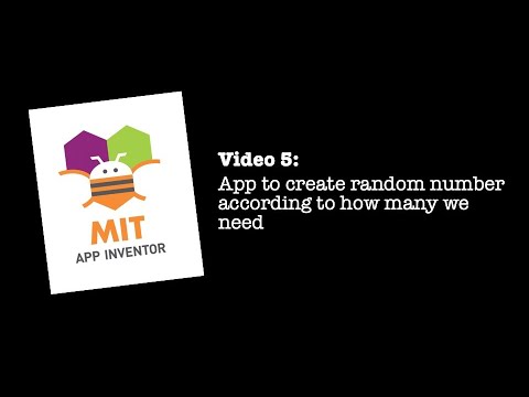 Video 5: App to create random number according to how many we need