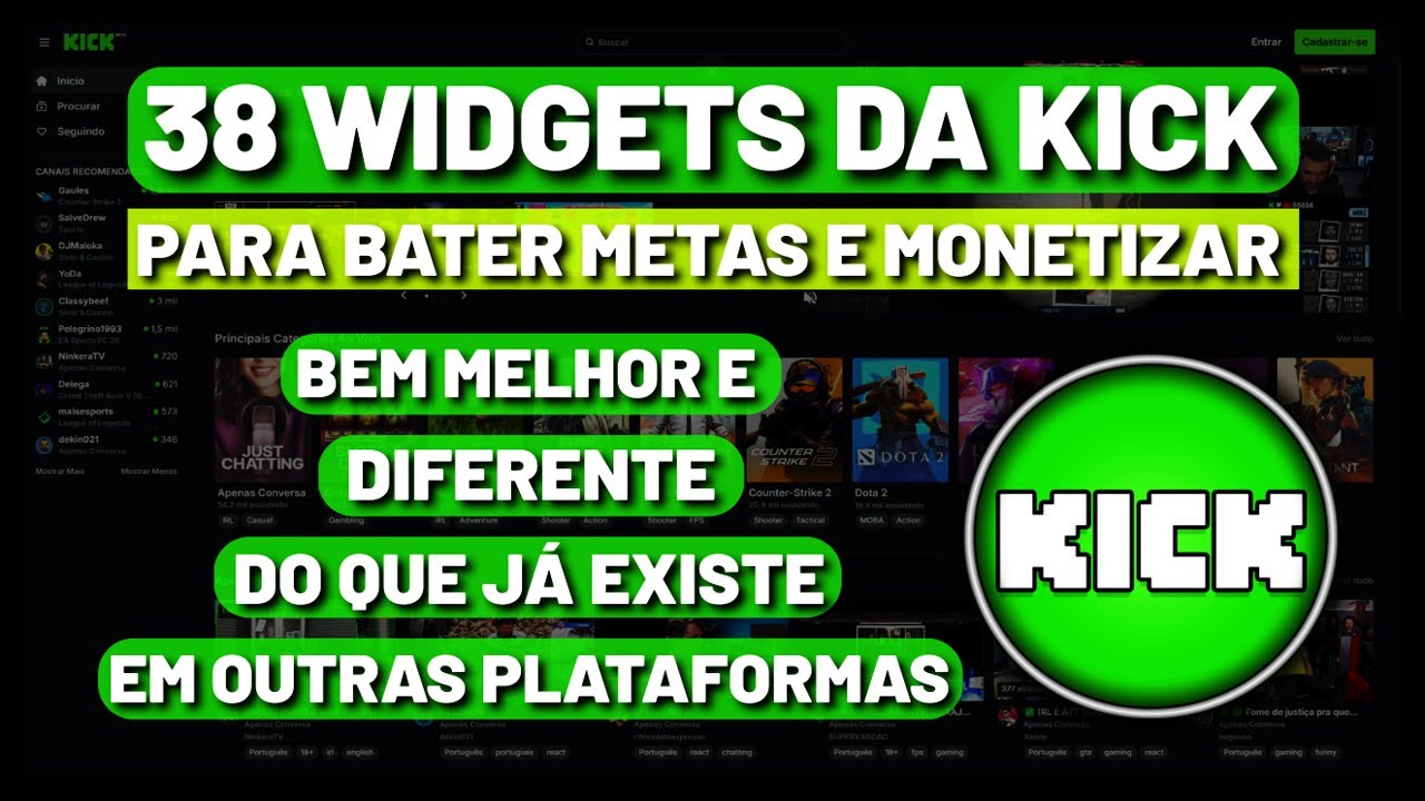 Tutorial KickTools - 38 ferramentas para Streamers da Kick (widgets que ajudam a bater metas)
