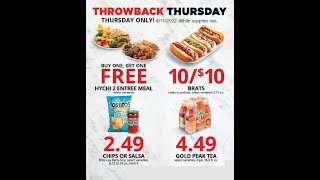 Hy-Vee Throwback Thursday BOGO HYCHI, Brats, Frito-Lay Chips, Salsa & Gold Peak Tea Prep 08-11-2022
