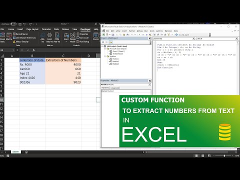 Custom Function to extract Numbers from text in Excel