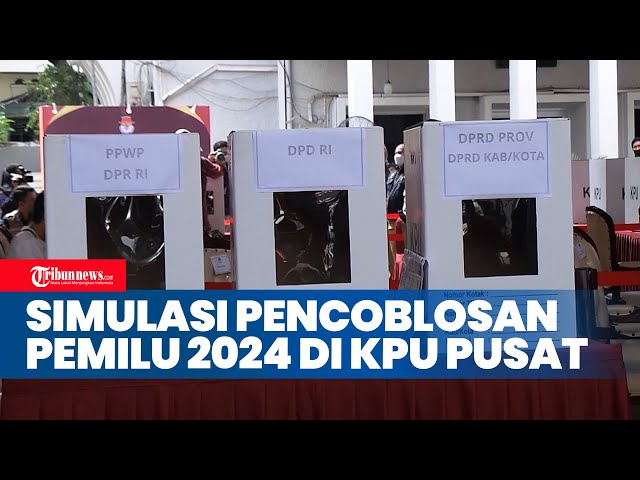 Begini Simulasi Pencoblosan Pemilu 2024 di KPU Pusat: Tak Jauh Berbeda dari Biasanya class=
