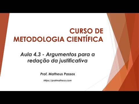 Aula 4.3 - Argumentos para a redação da justificativa