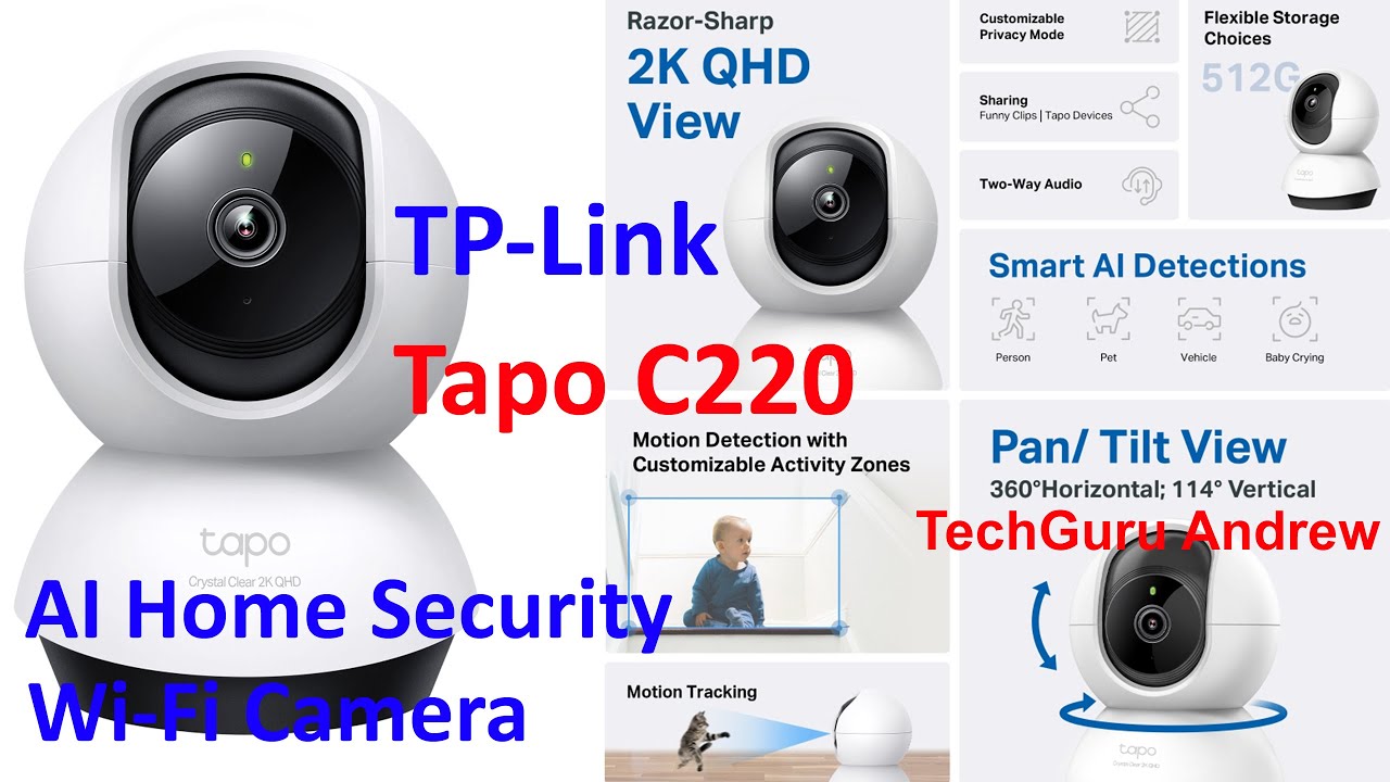 TP-LINK TAPO C220 4MP QHD PAN/TILT HOME SECURITY WIFI CAMERA