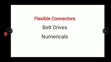 Video 5 Numerical 1 On Open Belt Drive
