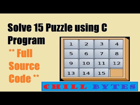 #ChillBytes 15 Puzzle Program Using C Program with full source
