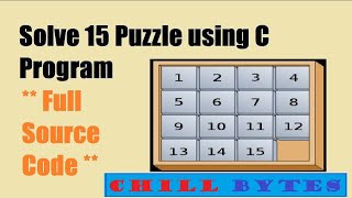 #ChillBytes 15 Puzzle Program Using C Program with full source