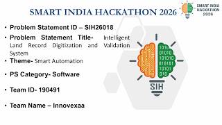 Full SIH Smart India Hackathon 2026 Demo Prototype video | Team Innovexaa Guide
