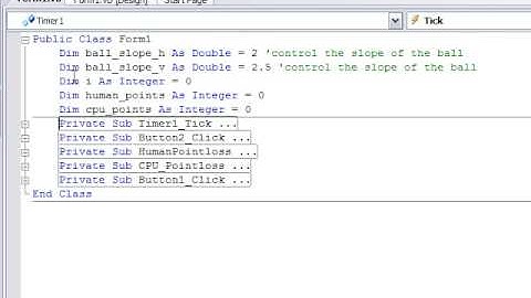 Simple Pong code video