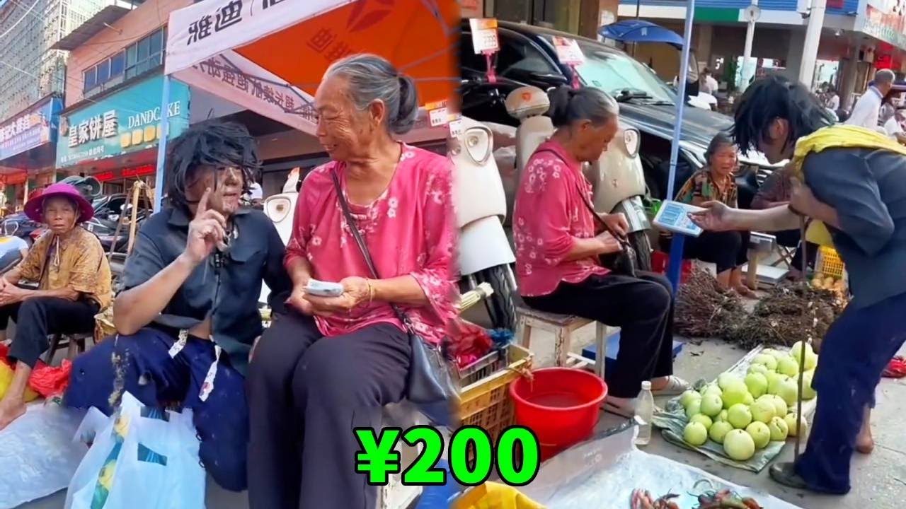 阿義假扮乞丐上街乞討，暴躁的大娘喊他快點滾，最後善良的奶奶幫了他！ 【阿義走鄉村】#Farm #tour #drama #正能量