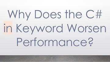 Why Does the C#  in Keyword Worsen Performance?