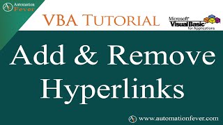 Adding and Removing Hyperlinks in VBA | Excel VBA Tutorial