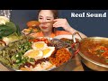 SUB) 땡초듬뿍비빔밥 차돌된장찌개 매콤오징어볶음 먹방 Mukbang eating show