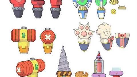 [PS2] Mega Man X: Command Mission (US) - Sky room - All weapons 3D models