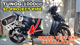 SC Project Pipe Sound Test and Installation - Mura  Lang To Sa Shopee! Para Kang Naka-Big Bike Dito!