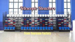 Customized Retractable Bleachers for Sports Venues #telescopicbleachers #sportseating #stadiumseats