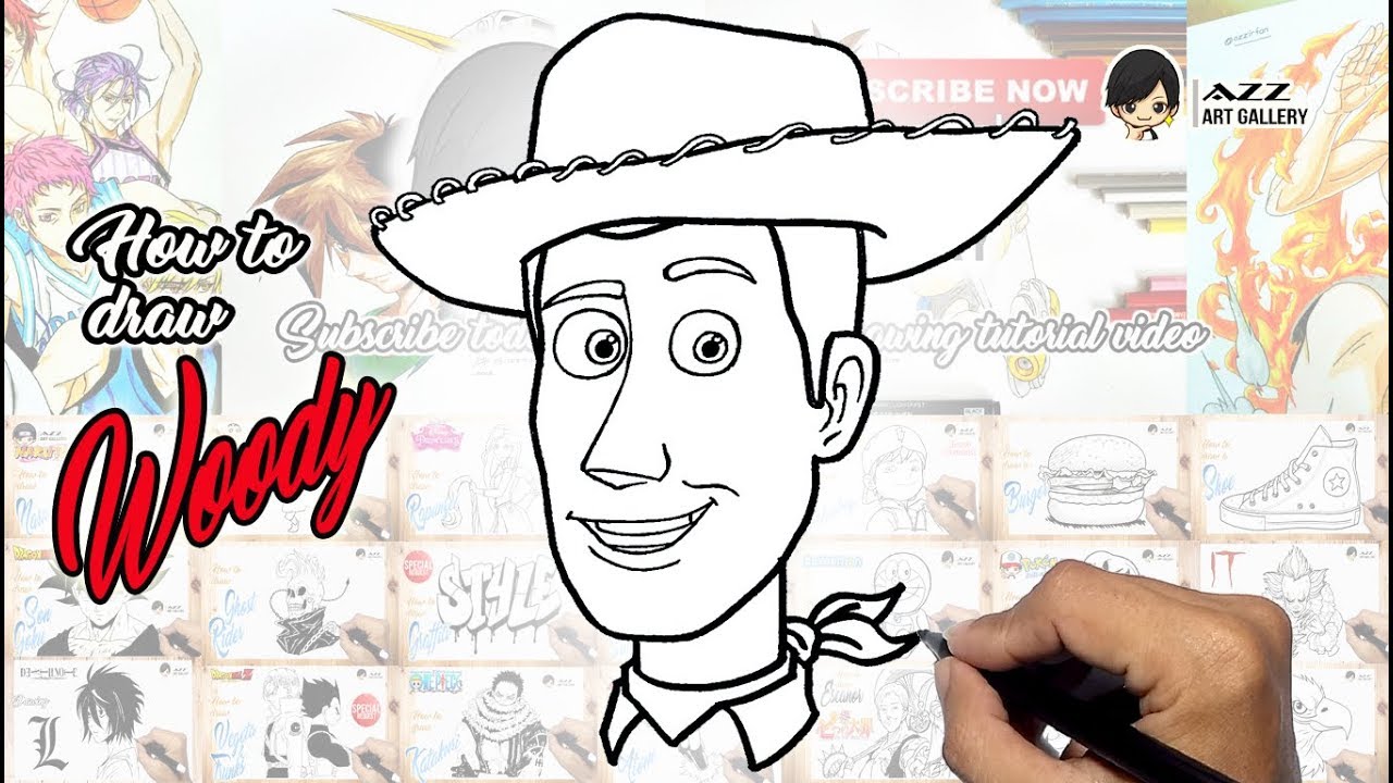 How to draw Woody from Toy Story - YouTube