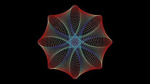 #computerart animation 400 lines curve stitching a polar rose curve in #python