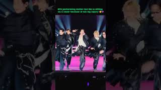 BTS Dynamite performence 😍Rm sitting on a chair to protect his injured leg🥹💜