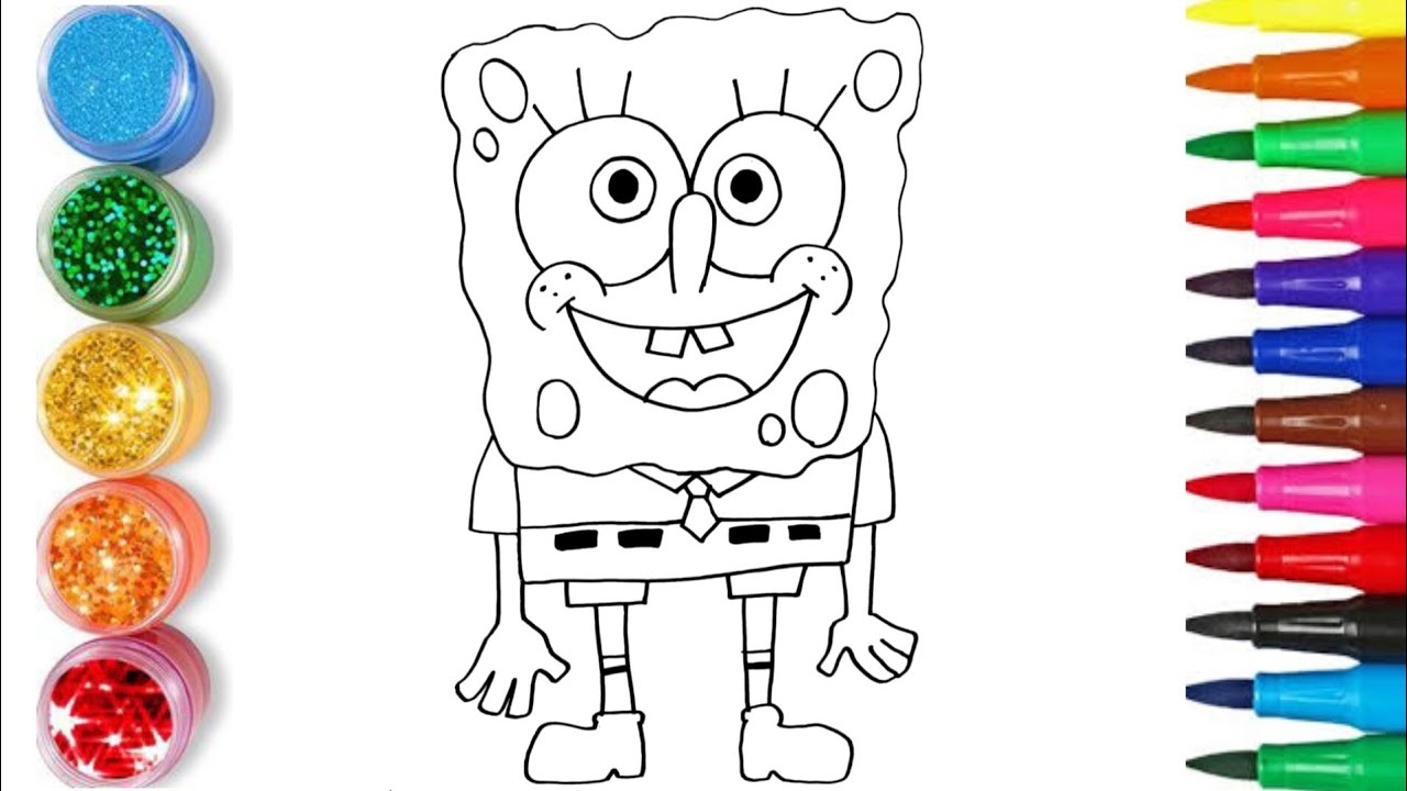 draw a Spongebob squarepants cartoon for kids / Easy Spongebob drawing ...