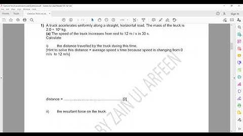 Force Acceleration and Extension Exercise  Cambridge IGCSE O level Physics 0625/0972/5054 Lesson 26a