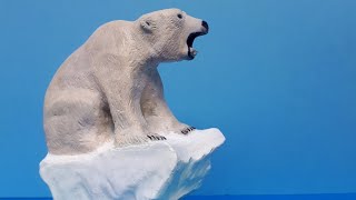 Wood Carving a Skinny Polar Bear on Iceberg