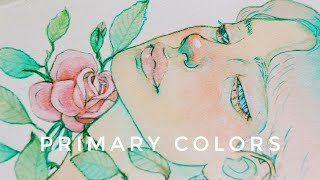 Watercolors Painting With The 3 Primary Colors