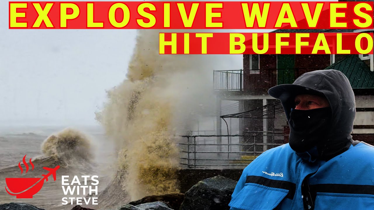 Ураганные ветры вызвали огромные волны в Буффало.