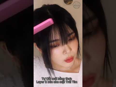 Video Tự Cắt Mái Bằng Thưa Layer 2 bên Cho Mặt Trái Tim - youtube