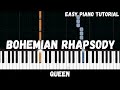 Queen  bohemian rhapsody easy piano tutorial