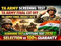 Screening test ta army | ta army screening test | ta army result 2026 | ta army screening test 2026