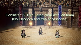 Octopath CotC Largo clear in 9 turns using an ice team (No Eleonara and only free accesories)