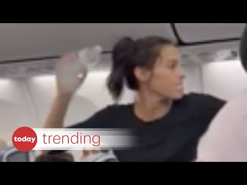 Woman swears at flight crew, throws bottle at passenger