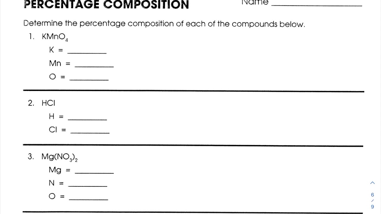 percent-composition-worksheet-walkthrough-youtube