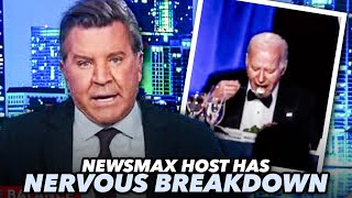 Newsmax Host Completely Melts Down Over Clip Of Biden Eating A Salad