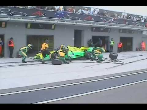 A1 Team Australia perform A1GP's fastest ever compulsary pit stop in 9.5 seconds in the Feature race at Taupo, New Zealand. 20th January 2008