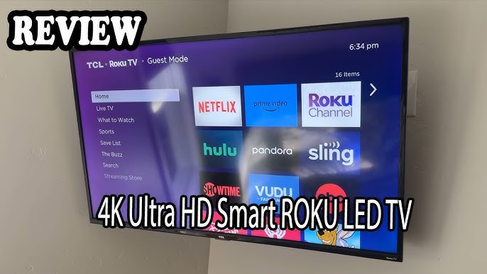 onn. 43” Class 4K UHD (2160P) LED Roku Smart TV HDR (100012584) 