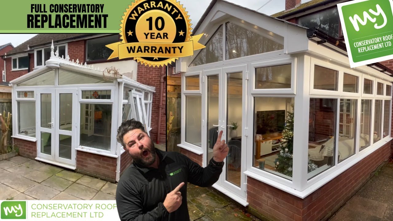 Stunning Gable Fronted Full Conservatory Transformation | Timber Roof, Tapco Slate & Velux Windows