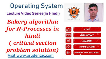 Bakery algorithm for N-Processes in hindi ( critical section problem solution)