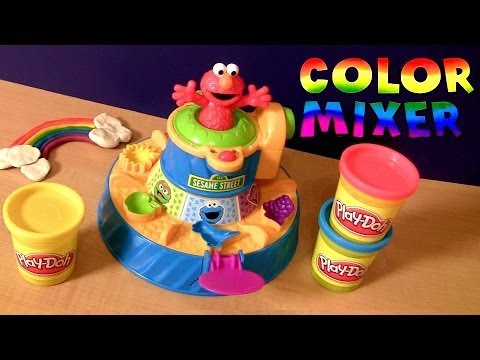 PLAY-DOH Elmo Color Mixer Playset Color Changers From Sesame Street With Cookie Monster n Big Bird