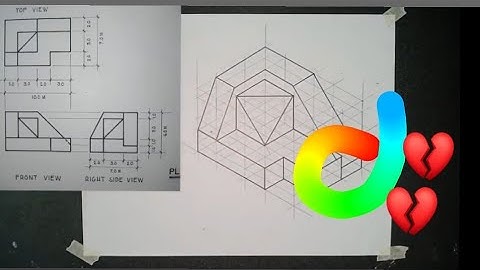 ORTHOGRAPHIC PROJECTION CONVERT TO ISOMETRIC DRAWING (EXAMPLE #12)