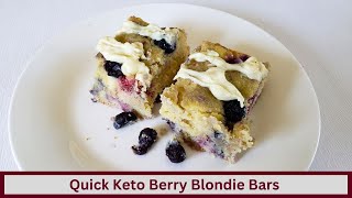Quick and Easy Keto Berry Blondie Bars (Nut Free and Gluten Free)
