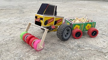 How to make matchbox tractor at home-diy mini tractor trolley project