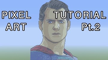 Minecraft Pixel Art Tutorial - Superman (Batman V Superman) Part 2
