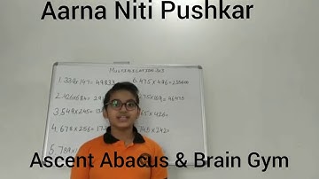 Amazing triple x triple digit Multiplication Demo by Aarna Puskar in one line !!#AscentAbacusdemo319